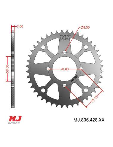 Corona MJ per Keeway Speed 125 06-12