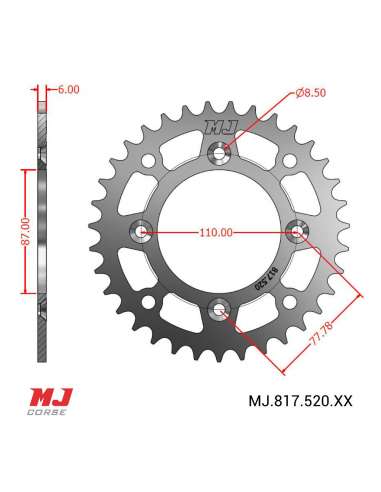 Corona MJ para YAMAHA TY 250