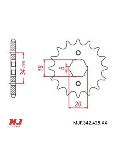 Front sprocket for Masai K 50 06-09