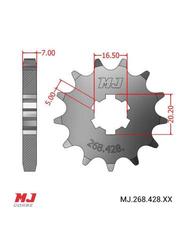 Pignon compatible avec Derbi RD 75