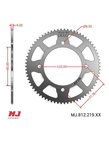 MJ-Hintere Kettenräder Für IMR E-SX 2000W 12/12 MOTARD