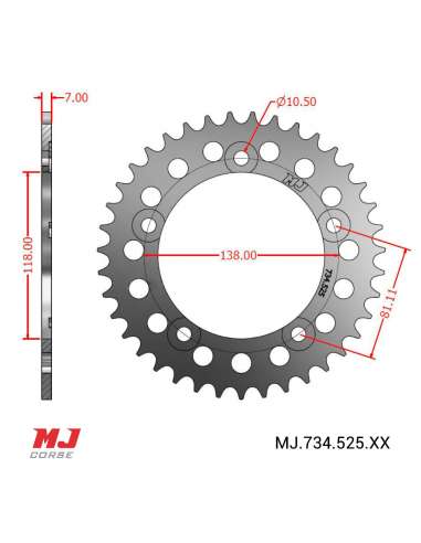 Corona MJ para Honda CBR 400 RR ( NC 29 )