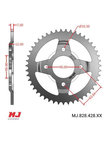 MJ-Hintere Kettenräder Für Macbor Eight Mile 125