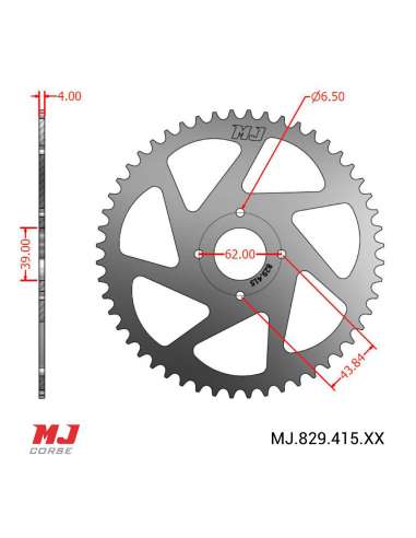 Couronne MJ compatible avec Rieju MX 50 MODEL 1