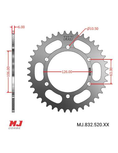 MJ rear sprocket for MITT MB 440