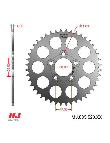 MJ rear sprocket for MERLIN Replica Gallach Model 2