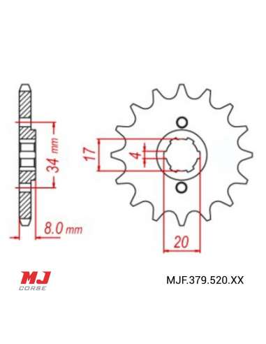 Pignon compatible avec XL 350 R 84-88