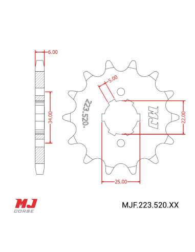 Front sprocket for MITT 301 Legend