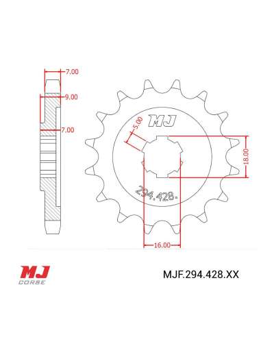 Piñón para MYMSA 125