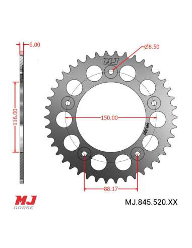 Corona MJ per Aprilia RS 250 95-04