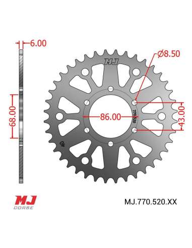 MJ rear sprocket for VOGE 300 AC