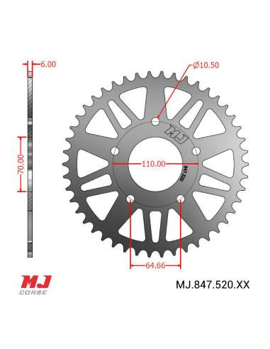 Couronne MJ compatible avec SYM MAXSYM TL-508