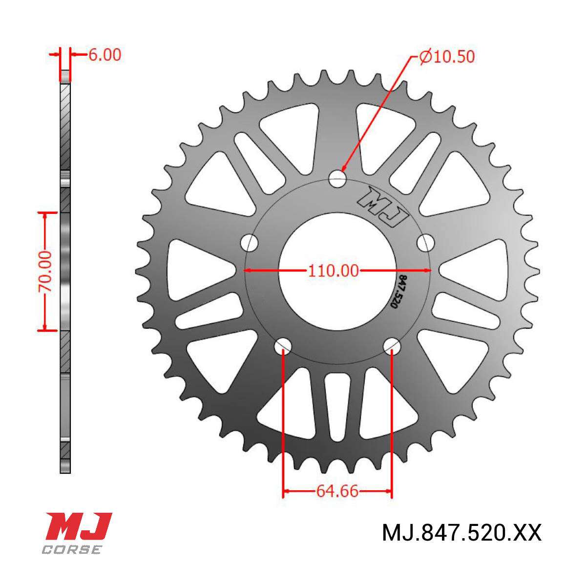 MJ Hintere Kettenräder Für SYM MAXSYM TL 508 MJ Corse