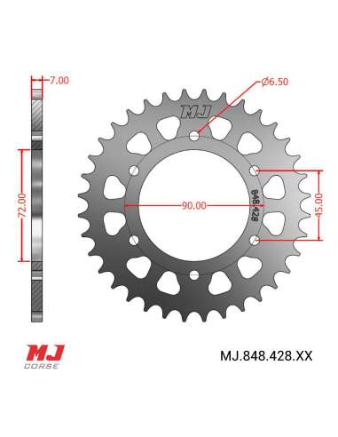 Rear sprocket for MACAL M83