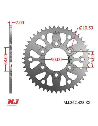 MJ rear sprocket for Honda CB 150 R