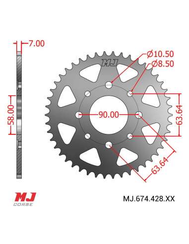 Rear sprocket for Qingqi QM 125 GY Liger Supermoto 08-09