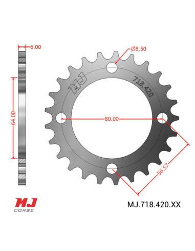 MJ-Hintere Kettenräder Für Yamaha TT-R 110 08-21