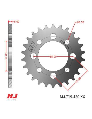 Corona MJ para Kawasaki Kaze 115 R 00-15