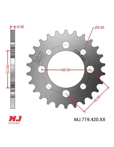 MJ-Hintere Kettenräder Für Suzuki PV 50 81-00