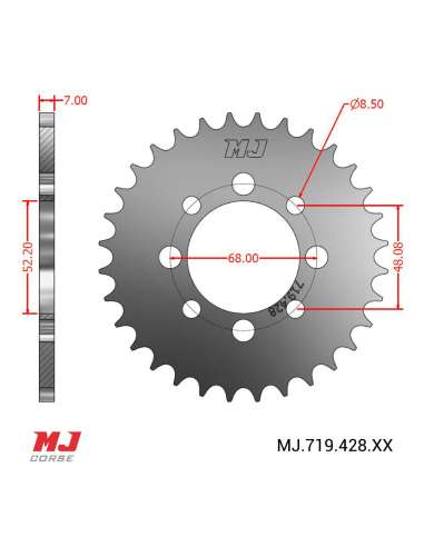 MJ rear sprocket for Suzuki Shogun 110