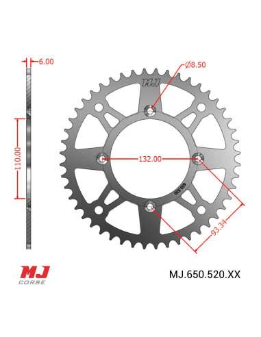 MJ-Hintere Kettenräder Für KTM Freeride 250 R 14-17