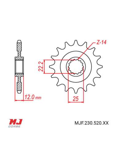 Front sprocket Gas Gas Wild HP 300 03-05