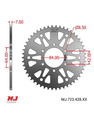 Couronne MJ compatible avec Suzuki DR 125 80-00