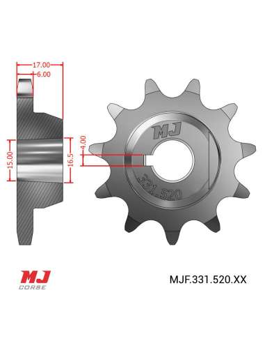 Front sprocket for Montesa Cappra VB 125