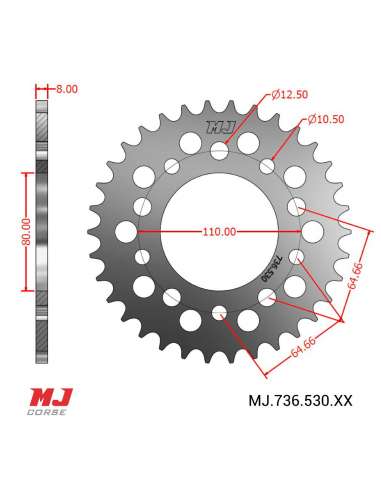 Corona MJ per Honda FT 500 Ascot 82-83