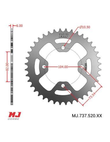 MJ rear sprocket for Honda ATC 350 X 85