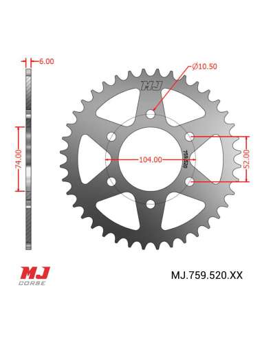 Corona MJ para Kawasaki KE 250 77-79