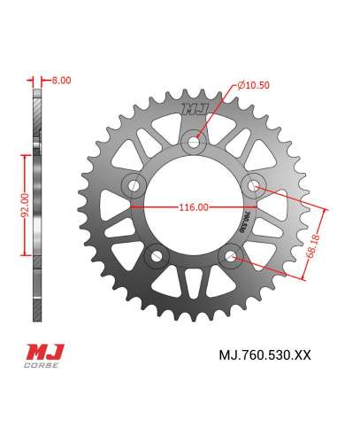 Corona MJ para Kawasaki ZX-14 (ZX1400) Ninja 06-11