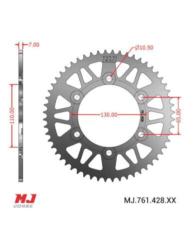 Corona MJ para Kawasaki Ninja 125 (BX 125) 19-23