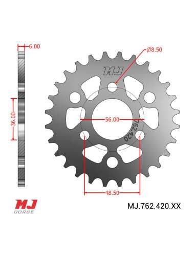 Corona MJ per Honda Kawasaki KDX 50 03-06