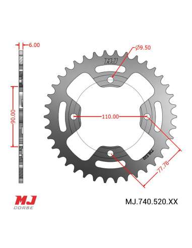 Corona MJ per Honda ATC 200 X 86-87