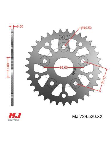 Corona MJ per Honda ATC 200 X 83-85