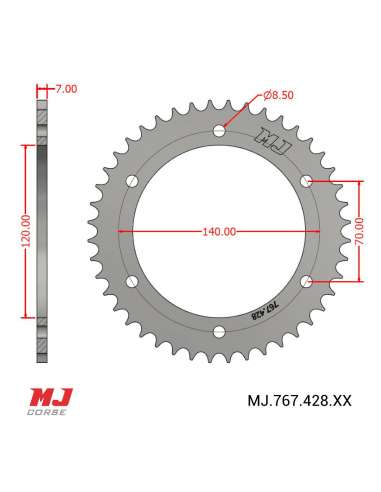 Corona MJ para Kawasaki KV 175 81-89