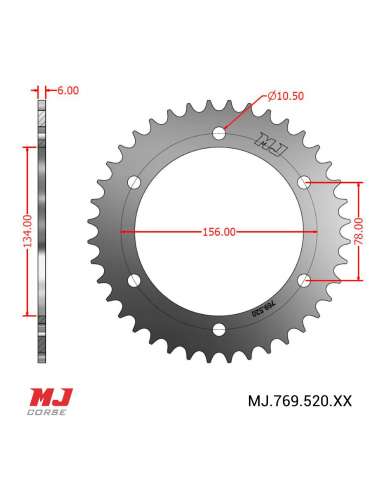 Corona MJ para Kawasaki KR 250 89-92