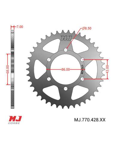 Corona MJ para Kawasaki AX 125 Athlete 13-