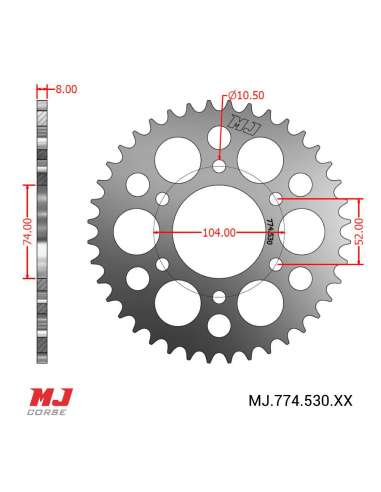 Corona MJ para Kawasaki KH 500 72-76