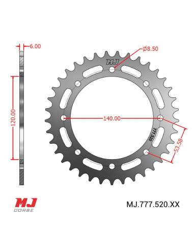 MJ-Hintere Kettenräder Für Kawasaki BJ Estrella 250 95-00