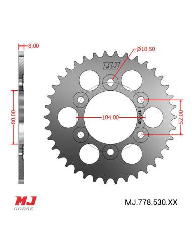 Corona MJ para Kawasaki GPZ 400 (KZ 400M) 83