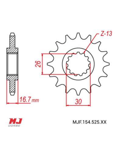 Front sprocket Honda Africa Twin CRF 1000 2016-2021