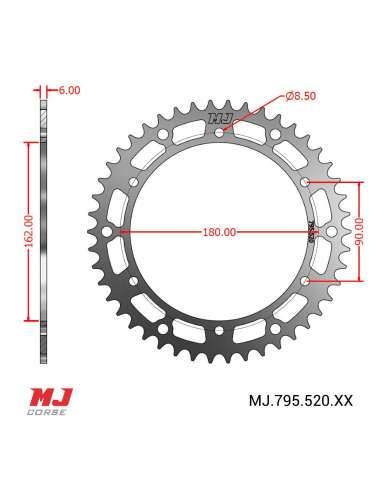 MJ rear sprocket for Suzuki PE 250 80-82