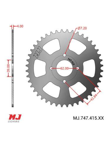 MJ rear sprocket for Macal CHIP VH1