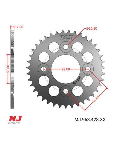 Corona MJ para Yamaha RD 125 DX 75-81