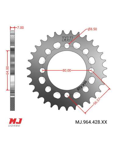 MJ-Hintere Kettenräder Für Yamaha MX 100 74-78