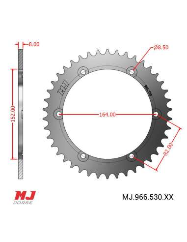 Corona MJ para Yamaha SR 500 78-91