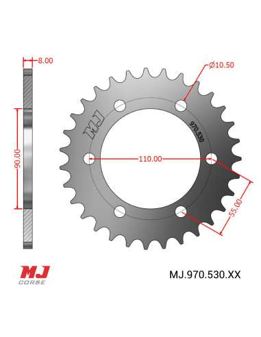 Corona MJ para Yamaha TX 650 72-74