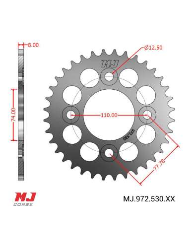 Corona MJ para Yamaha RD 250 DXE 78-80